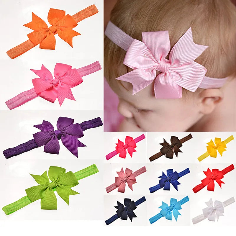 20pcs/lot baby girl headband Infant hair accessories newborn Headwear Christmas Gift Toddlers bandage Ribbon Bowknot bow Elastic
