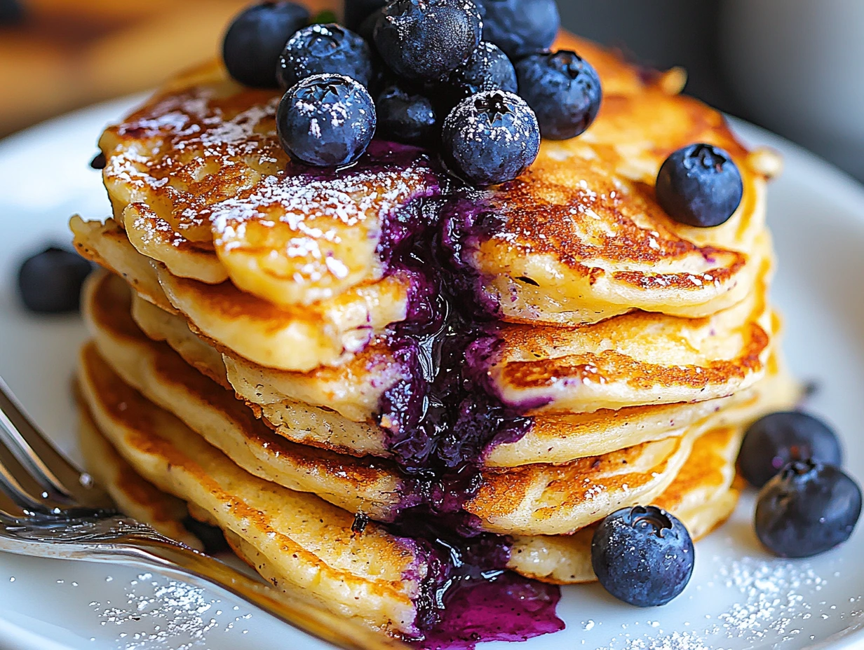 Blueberry Cream Cheese Pancakes