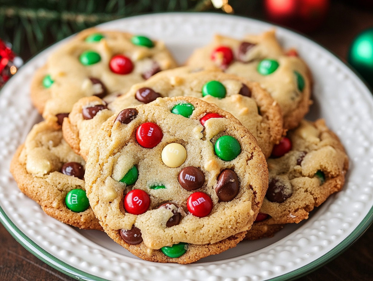 Christmas M&M Cookies