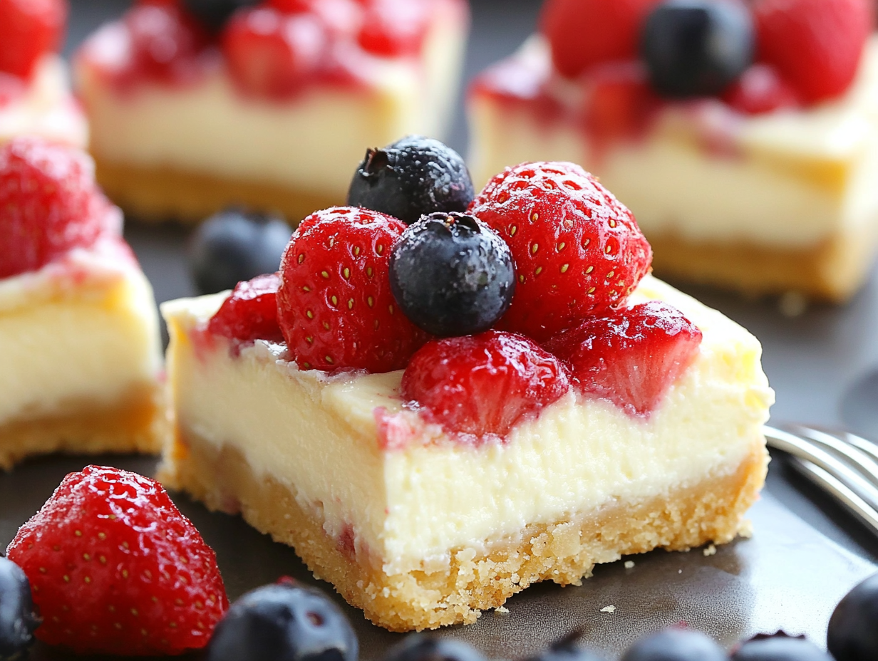 Summer Berry Cheesecake Bars