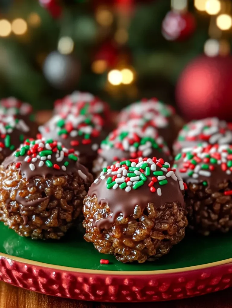 The holiday season brings forth an array of delightful treats, and there’s nothing quite like the simplicity and joy of Christmas Chocolate Rice Krispie Balls. Imagine soft, chewy marshmallow held together by crispy cereal, all wrapped in a luscious coat of chocolate and sprinkled with festive crushed peppermint. This easy-to-make dessert not only looks stunning on your holiday table, but it also combines the nostalgia of childhood treats with a festive twist. Perfect for holiday parties or cozy evenings by the fire, these treats are sure to become a cherished tradition in your home!