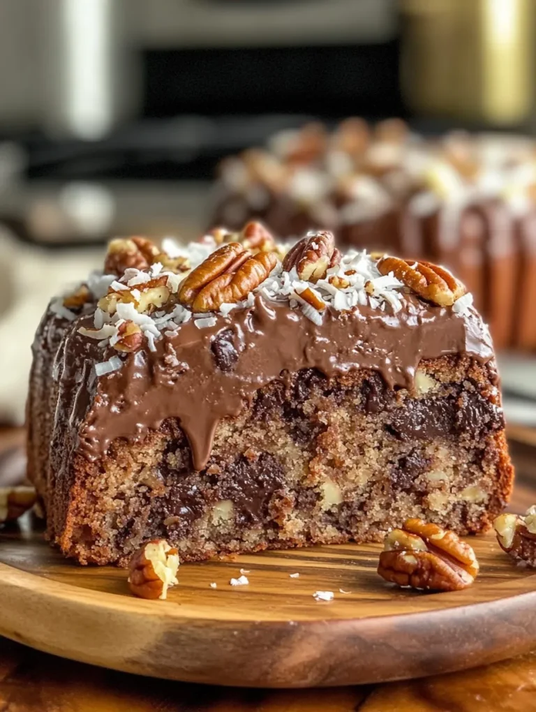 If you're searching for a show-stopping dessert that will impress both family and friends, look no further than this Decadent German Chocolate Pecan Pound Cake Delight! Rich in flavor and adorned with a luscious pecan coconut topping, this cake is a dream come true for chocolate lovers. The combination of velvety pound cake with sweet caramelized coconut and crunchy pecans creates an unforgettable experience that is perfect for any occasion -- from birthday parties to festive gatherings.