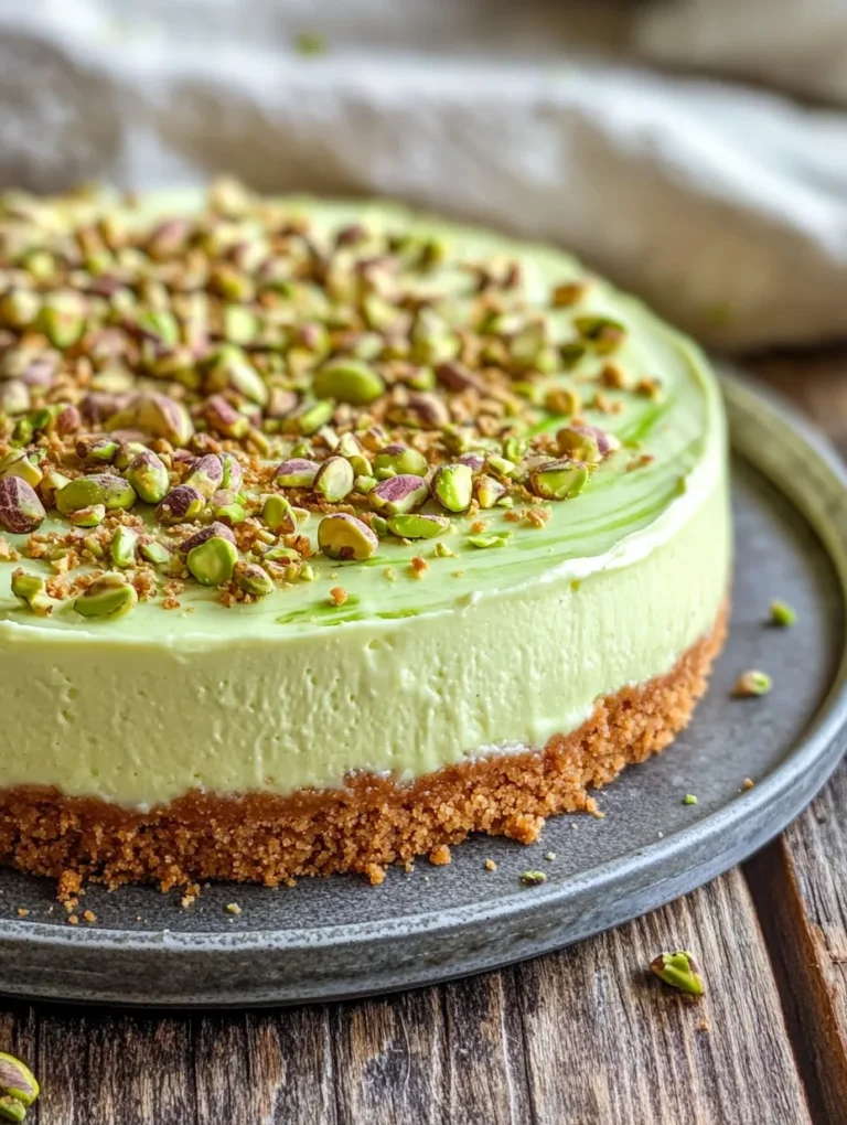 Imagine indulging in a creamy, rich cheesecake that dances on your palate with the delightful essence of pistachios. Easy Pistachio Cheesecake is not just a dessert; it's a celebration of flavor and texture! Perfectly creamy, with a crunchy graham cracker crust, this cheesecake boasts an irresistible charm that captivates everyone at the table. Whether you're hosting a dinner party or simply treating yourself, this enchanting dessert is bound to impress!