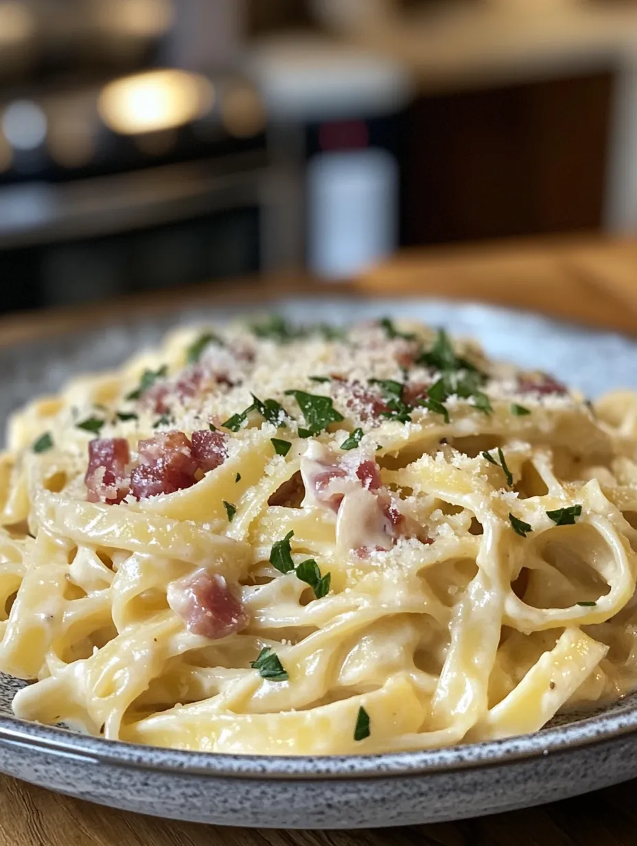 Indulge yourself with a plateful of Creamy Chicken Carbonara Delight that brings the flavors of Italy right to your dining table! This creamy, rich pasta dish is a beloved favorite among families and pasta lovers alike. Creamy with just the right amount of savory goodness from pancetta and perfectly cooked chicken, it’s a meal that’s both comforting and elegant. The luscious sauce made from eggs, cream, and Parmesan cheese ensures that every bite is packed with flavor—perfect for special occasions or a cozy weeknight dinner.