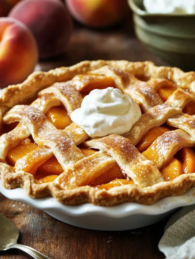 Imagine sinking your fork into a warm, flaky pie crust filled with juicy, sweet peaches and a hint of bourbon, all topped with a golden caramelized layer. This Sweet Peach Bourbon Southern Pie is not just a dessert; it's a celebration of southern hospitality and comfort. Each bite transports you to lazy summer afternoons spent on the porch, where the aroma of freshly baked pie lingers in the air. Bursting with flavor and steeped in tradition, this recipe has become a family favorite and a staple at gatherings.