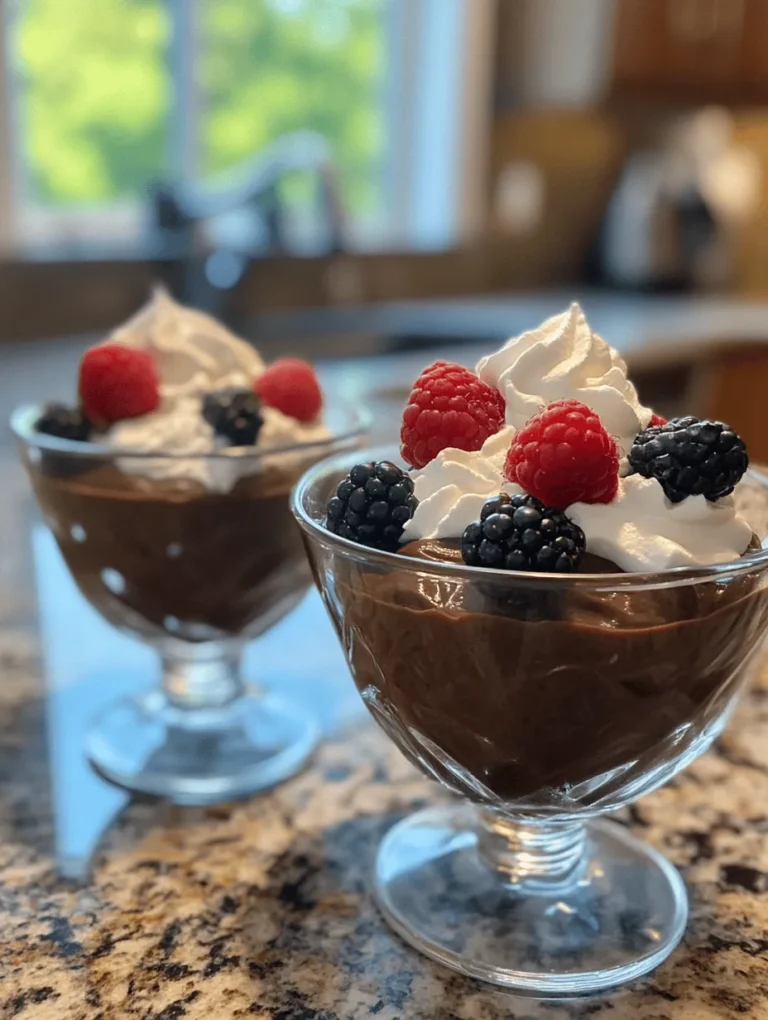 If you've never experienced the delight of Creamy Dreamy Chocolate Avocado Pudding, you're in for a treat! This dessert boasts a luscious texture that’s indistinguishably rich, creamy, and full of chocolatey goodness, all while being surprisingly healthy. The combination of ripe avocados and cocoa creates a pudding that not only satisfies your chocolate cravings but also nourishes your body. Enjoy this guilt-free dessert that appeals to both vegans and non-vegans alike!