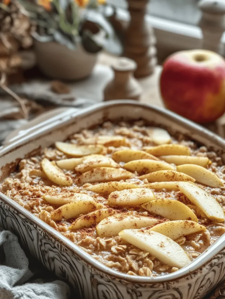 Imagine waking up to the warm, inviting aroma of Baked Apple Cinnamon Oatmeal Delight wafting through your home. This delightful dish combines the heartiness of oats with the sweet, tart flavor of apples, making it a perfect breakfast option for any chilly morning. Whether you’re serving it to your family or enjoying it solo, this comforting recipe will warm your heart and fill your belly. It’s not just a breakfast; it's a hug in a bowl!