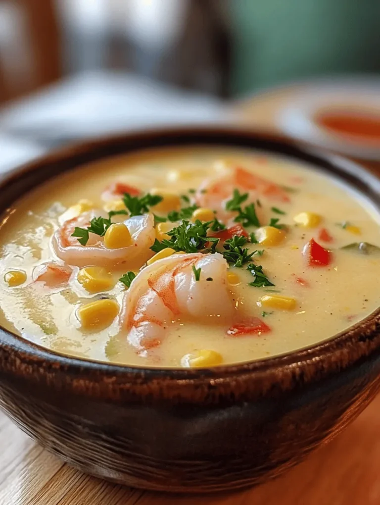 Imagine curling up with a bowl of New Orleans Shrimp and Corn Bisque on a chilly evening. The creamy texture, combined with the robust flavors of sautéed vegetables and spices, makes this dish a true comfort food. Originating from the vibrant cuisine of Louisiana, this bisque captures the heart and soul of New Orleans’ culinary heritage. Bursting with tender shrimp, sweet corn, and striking seasonings, it's a recipe that promises to warm your heart and satisfy your taste buds!