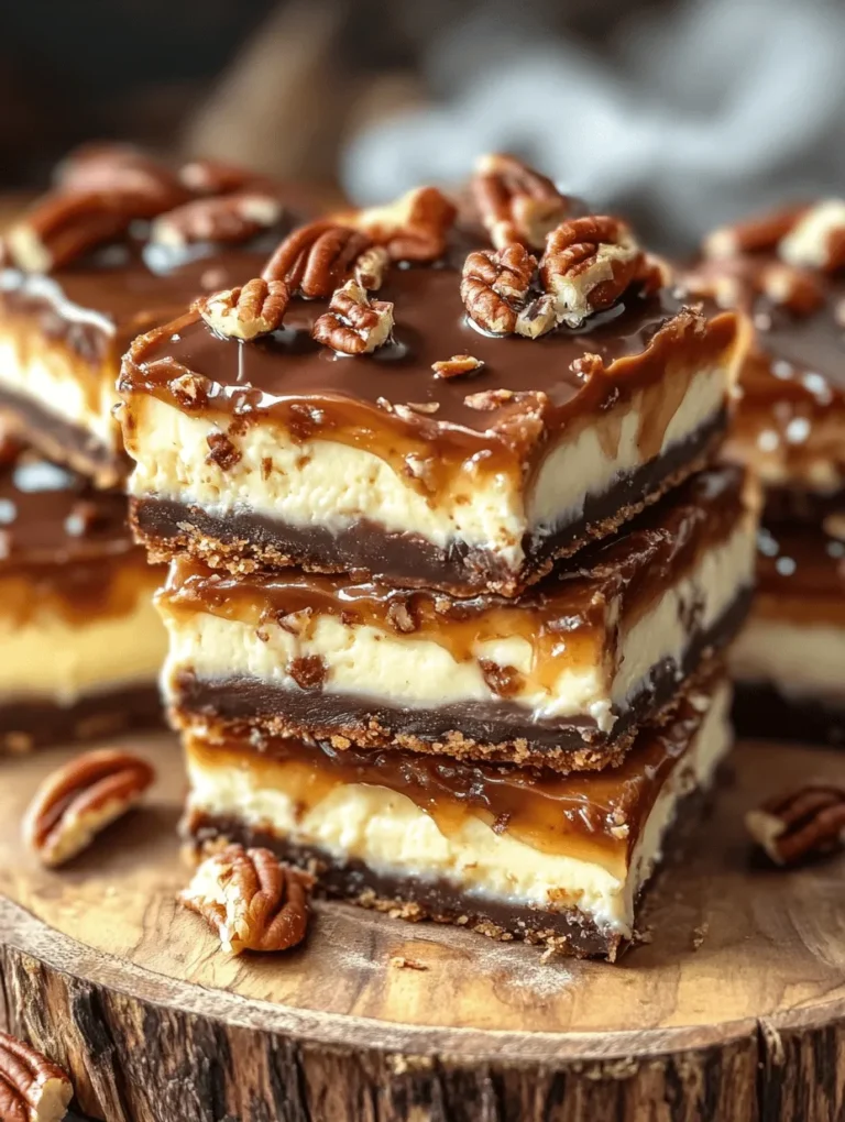 Are you ready to indulge in a dessert that is practically a hug in every bite? Gooey Caramel Turtle Cheesecake Bars are a heavenly combination that will elevate any gathering or satisfy your sweet tooth at home. Rich, creamy, and decadent, they're topped with ooey gooey caramel, crunchy pecans, and a drizzle of melted chocolate. Each bar offers layers of flavor and texture that will leave your friends and family begging for more. Whether it’s a special celebration or a Tuesday treat, these cheesecake bars are an absolute delight!