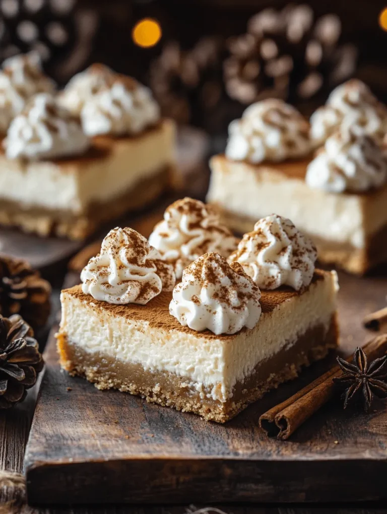 As the holiday season draws near, there's nothing quite like the warm and inviting aroma of Spiced Gingerbread Cheesecake Bars wafting through your kitchen. With each decadent bite, you experience the perfect harmony of creamy cheesecake paired with a spiced gingerbread crust – a joyful celebration of flavors that captures the spirit of the season. These bars are not only a feast for the palate but also a delightful addition to any festive gathering, making them a cherished recipe for families across generations.