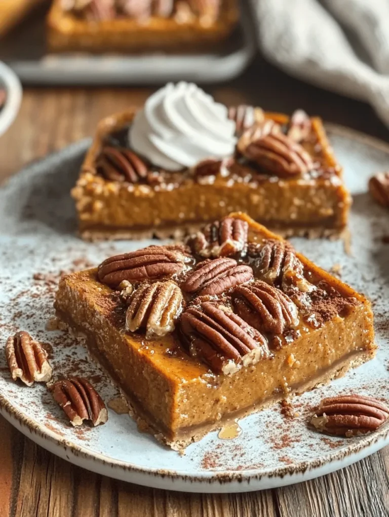 Get ready to indulge in the Rich Pumpkin Pecan Pie Bars – a dessert that perfectly captures the essence of autumn! These bars are not just a treat for the eyes; they are a delightful mix of creamy pumpkin filling with a crunchy pecan topping nestled on a buttery, flaky crust. Ideal for gatherings or simply as a cozy home dessert, these bars will soon become a staple in your fall recipe collection!