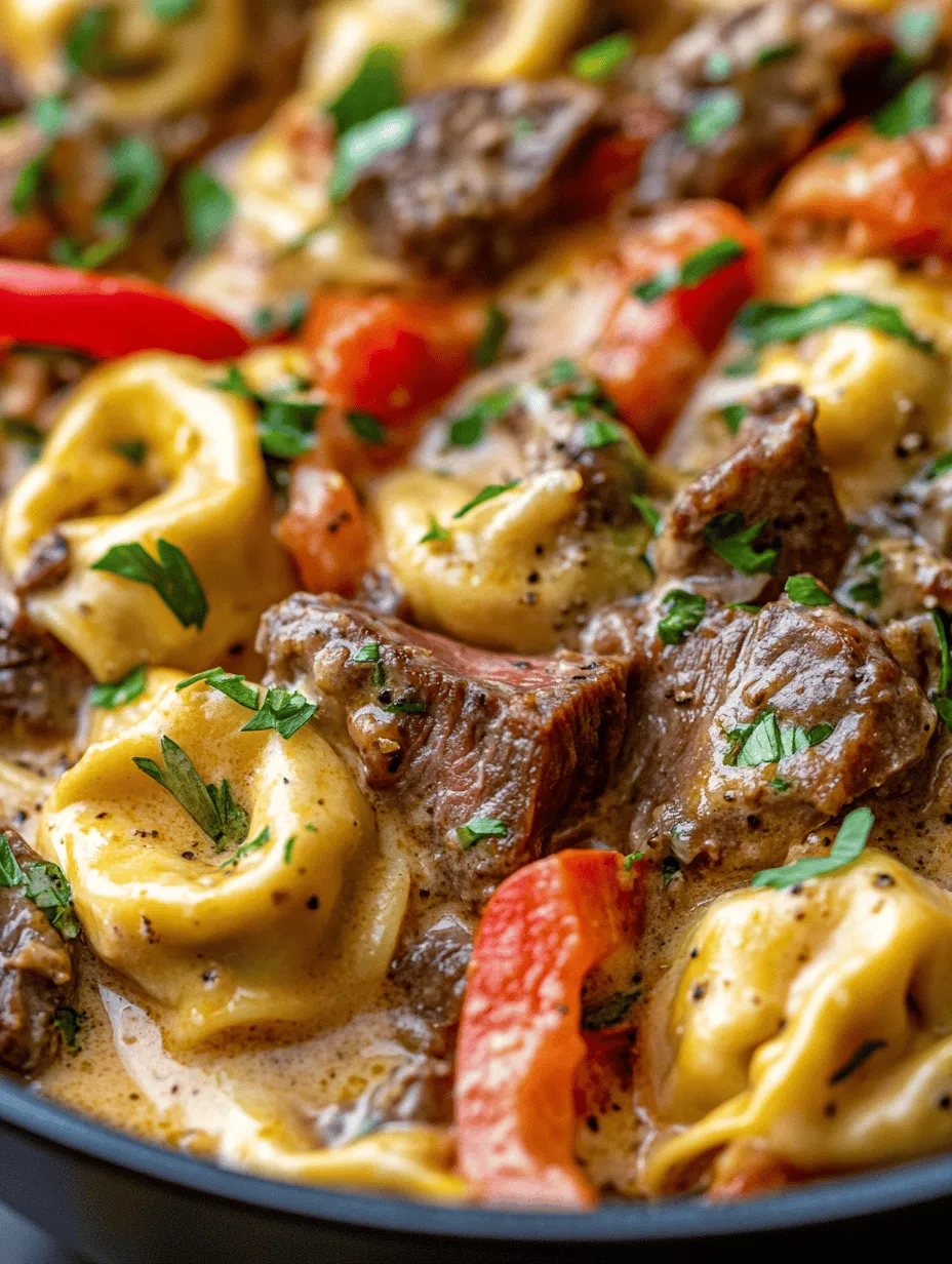 Indulge in the irresistible goodness of Cheesesteak Tortellini in Rich Provolone Sauce! This decadent dish combines everything you love about a classic Philadelphia cheesesteak – tender steak, colorful peppers, and creamy cheese – wrapped around delightful cheese tortellini. The richness of the provolone sauce elevates this meal to new heights, making it a perfect comfort food alternative on a weeknight. Whether you're impressing guests or treating yourself, this vibrant, hearty dish is sure to become a favorite in your home!