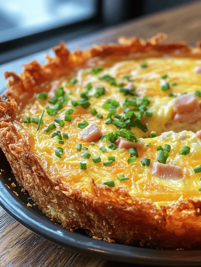 Delve into the world of comfort food with this delightful Hash Brown Crust Quiche featuring ham and cheddar. This recipe combines the crispy, golden goodness of hash browns with a rich, savory filling, resulting in a dish that is not only satisfying but also versatile enough for any meal of the day. Whether you’re hosting a brunch for family and friends or simply looking for a hearty dinner option, this quiche is sure to impress with its unique flavor profile and appealing presentation.