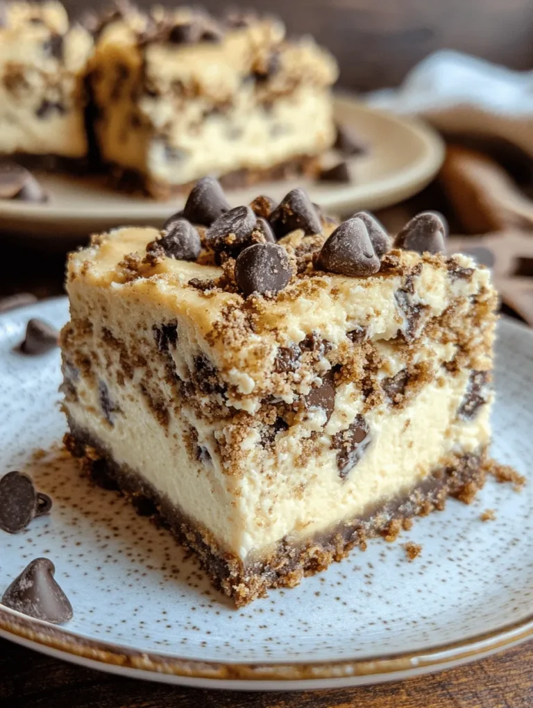 Imagine biting into a luscious cheesecake that’s beautifully complemented by a rich, buttery chocolate chip cookie crust. These Chocolate Chip Cookie Cheesecake Bars are a delightful fusion of two beloved desserts that will leave your taste buds dancing! Perfect for family gatherings, potlucks, or simply indulging yourself, this recipe is not only impressive but also incredibly easy to make. Whether you’re a home baker or a novice in the kitchen, these bars will elevate any dessert table with their heavenly flavors and irresistible textures.