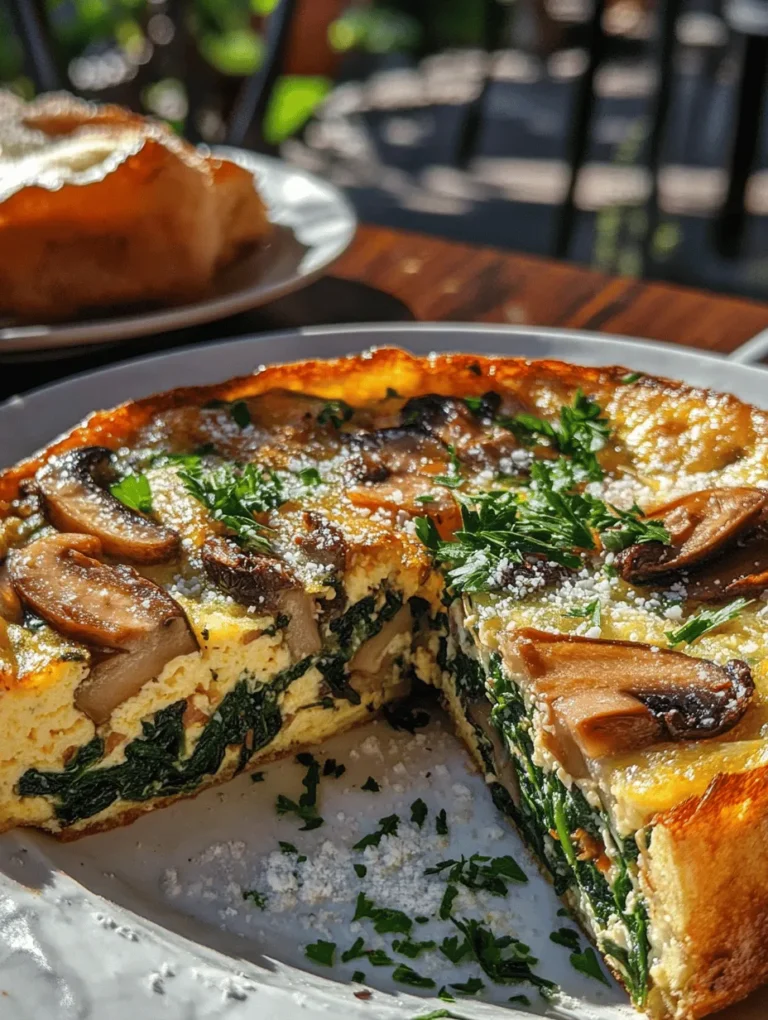 Wake up your taste buds with this delightful Savory Mushroom and Spinach Frittata! Imagine a dish that combines fluffy eggs with tender mushrooms and vibrant spinach, all baked to perfection. This frittata is not just stunning to look at but also packed with flavor and nutrition. It’s a versatile option that fits beautifully into breakfast, brunch, or even a light dinner. Perfect for using up leftover veggies and making leftovers fun again, it’s a dish the whole family will love!