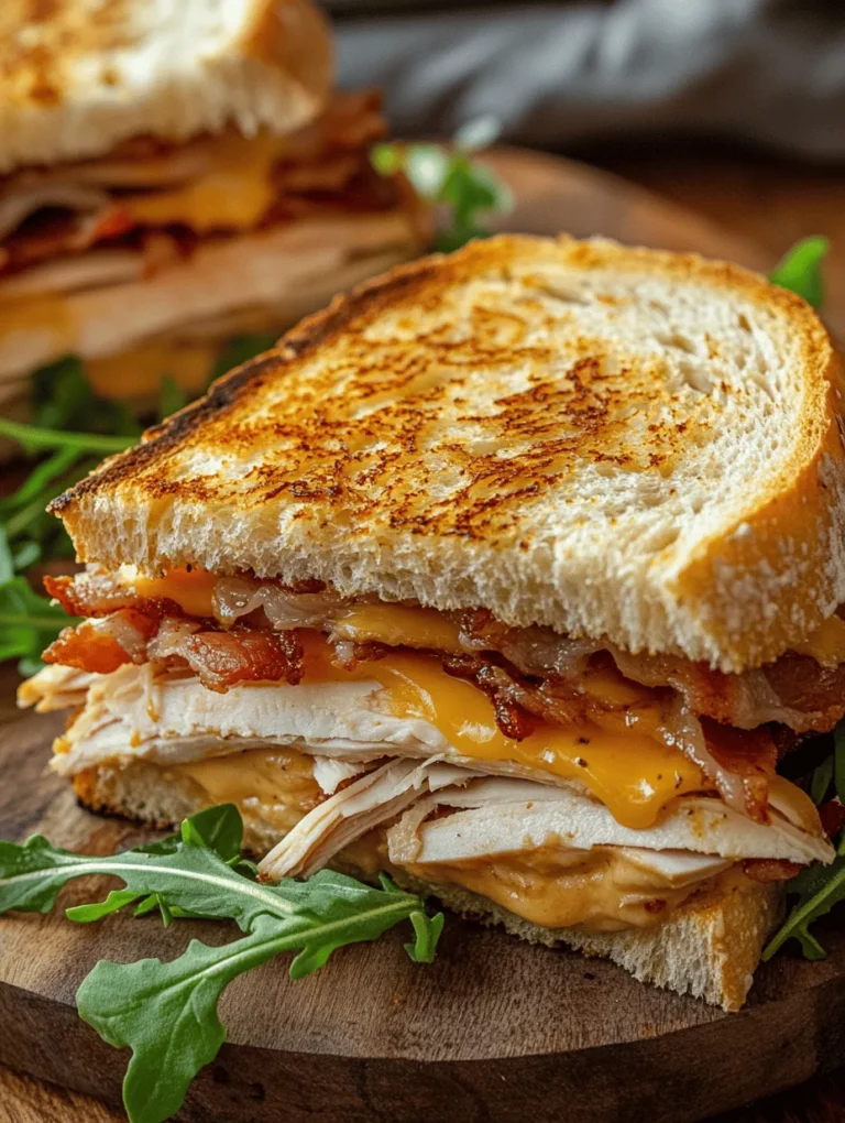 If you're in search of a scrumptious lunch or a satisfying dinner option, look no further than the Cheddar and Bacon Turkey Melt on Sourdough! This culinary delight combines the incredible flavors of crispy bacon, tender turkey, and sharp cheddar cheese, all nestled between golden, toasted sourdough bread. Whether you’re craving comfort food or a gourmet treat, this recipe delivers on all fronts. The melt oozes with cheesy goodness and savory bites of bacon, making it a favorite for both kids and adults alike!