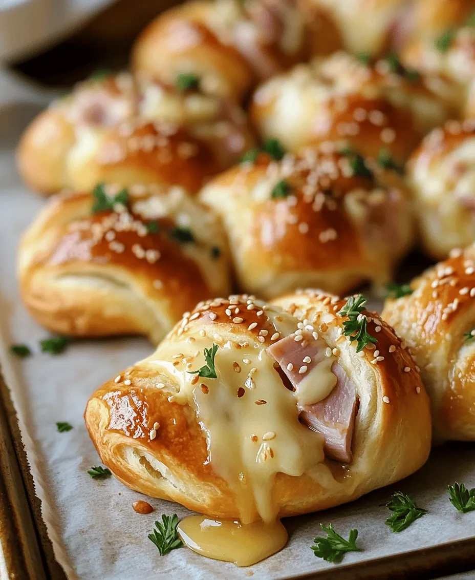 If you're on the lookout for a crowd-pleasing appetizer or snack, look no further than Cheesy Ham Delight Rolls. These delectable rolls combine the savory flavors of ham and Swiss cheese, wrapped in flaky, golden crescent roll dough. Not only are they delightful to eat, but their versatility makes them suitable for a variety of occasions—from lively parties and game days to cozy family gatherings.