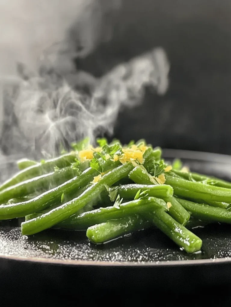 If you're in search of the perfect side dish that combines simplicity with a burst of flavor, look no further than these Sizzling Garlic Butter Green Beans. Picture vibrant green beans sautéed in a rich garlic butter sauce, with zesty lemon notes that light up your palate. Whether it's a weeknight dinner or a special occasion, this dish is sure to impress everyone at the table. The combination of tender crisp beans and fragrant garlic is simply irresistible!