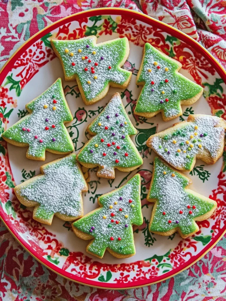 Get ready to sweeten your holiday celebrations with these delightful Sugar-Dusted Christmas Tree Cookies! Soft, chewy, and vibrant green, these playful cookies are a hit with kids and adults alike. The perfect addition to your holiday gatherings, these cookies are not only visually stunning but also burst with flavors of vanilla and almond. Picture a plate of these trees dusted with snowy powdered sugar, sparking joy during your festive festivities. Whether you're making them for a family gathering or as a special treat for Santa, this recipe is sure to become a cherished tradition!