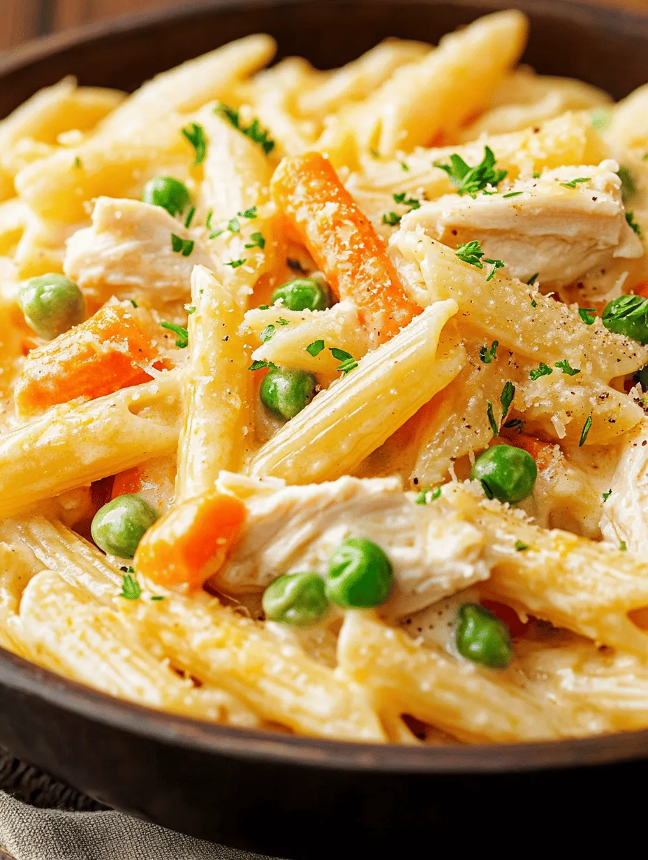 Craving the comforting flavors of chicken pot pie but short on time? Chicken Pot Pie Pasta combines the creamy, savory essence of your favorite classic dish with the hearty texture of pasta, making it the ultimate comfort food! This dish is not only easy to prepare but is sure to impress family and friends alike. As a busy mom, I love how quickly it comes together, allowing me to serve a warm, satisfying meal without spending hours in the kitchen.