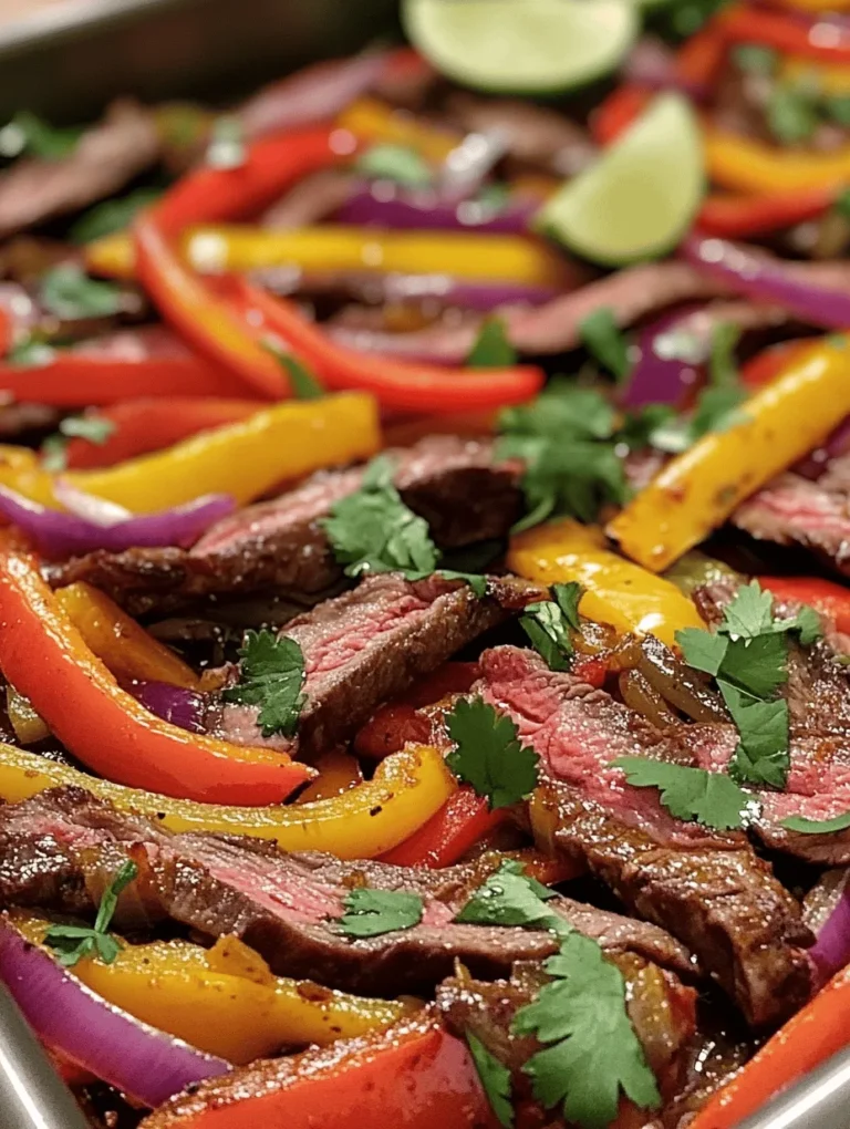 Get ready for a flavor explosion with these Sizzling Easy Sheet Pan Steak Fajitas! Imagine tender strips of flank steak mingling with vibrant bell peppers and sweet red onions, all coated in a smoky, spicy seasoning blend. This one-pan wonder is not just easy to make but also perfect for a busy weeknight dinner or a casual gathering with friends. The best part? This dish is incredibly customizable, allowing you to cater it to your specific taste! Whether you’re a fajita lover or a cooking novice, this recipe will surely impress your taste buds and simplify your meal prep.