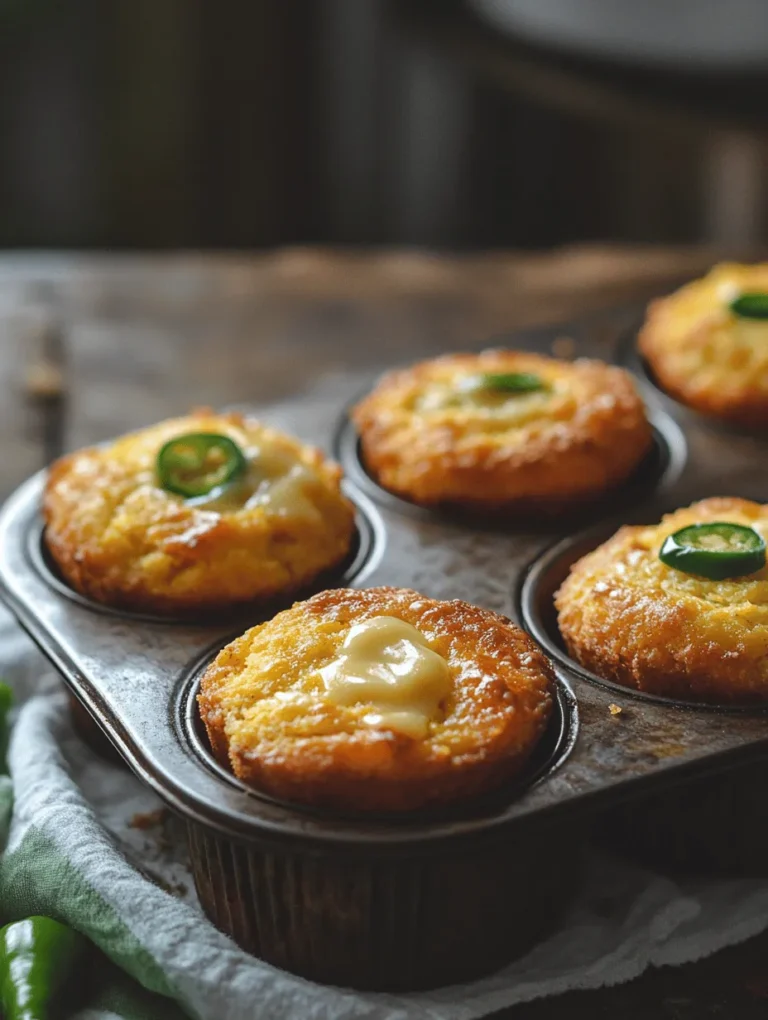 If you're on the hunt for a delightful side dish or a snack that will tantalize your taste buds, look no further than these Cheddar Jalapeño Cornbread Muffins! Bursting with flavors of sharp cheddar cheese and the perfect level of heat from jalapeños, these muffins are a delightful twist on traditional cornbread. They’re perfect for family gatherings, potlucks, or just a cozy night in. Imagine biting into a warm muffin, the gooey cheese melding with the subtle spice of jalapeños—a true taste sensation!