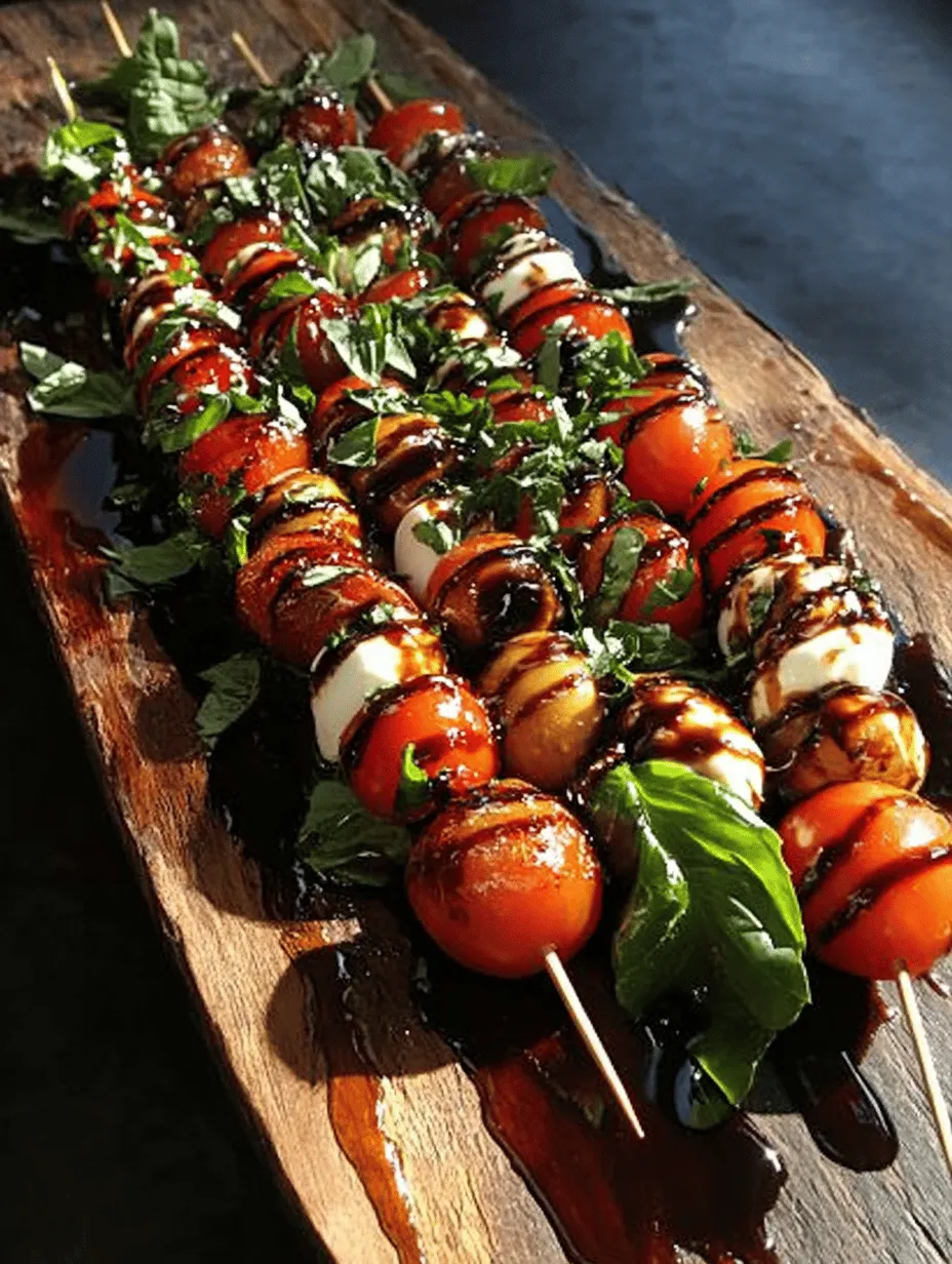 Imagine a delightful arrangement of vibrant red cherry tomatoes, creamy white mozzarella, and aromatic fresh basil, all skewered together for a charming presentation that’s as pleasing to the eye as it is to the palate. Cupid’s Caprese Salad Skewers are not just a dish; they are an edible expression of romance that's perfect for gatherings, dates, or simply to indulge in the fresh flavors of summer. This dish brings together the classic Italian Caprese salad components—a wonderful mix of taste, texture, and delightful presentation. What makes this recipe special is its effortless preparation and the ability to elevate any occasion, just like love!