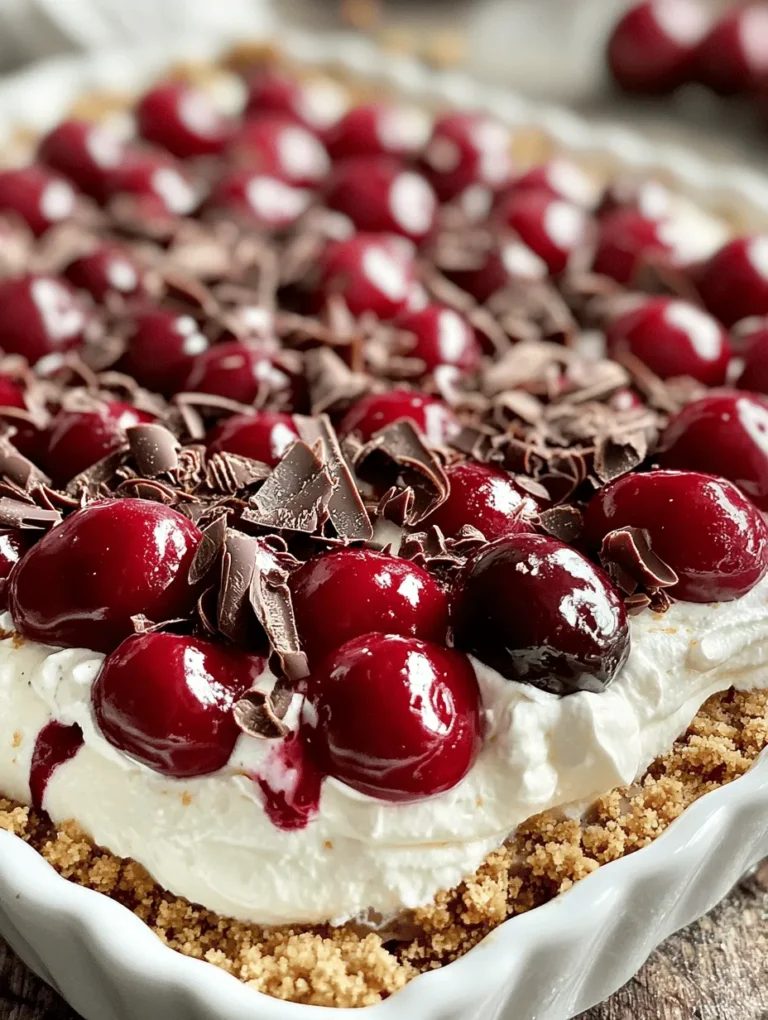 Looking for a refreshing and indulgent dessert to impress your friends and family? The Classic Cherry Delight is not just a treat; it’s a delightful explosion of flavors that combines the richness of cream, sweetness of cherries, and a crispy graham cracker crust. Picture this: a smooth, creamy filling studded with juicy cherries, all nestled in a buttery crust—a dessert that’s sure to steal the spotlight at any gathering!