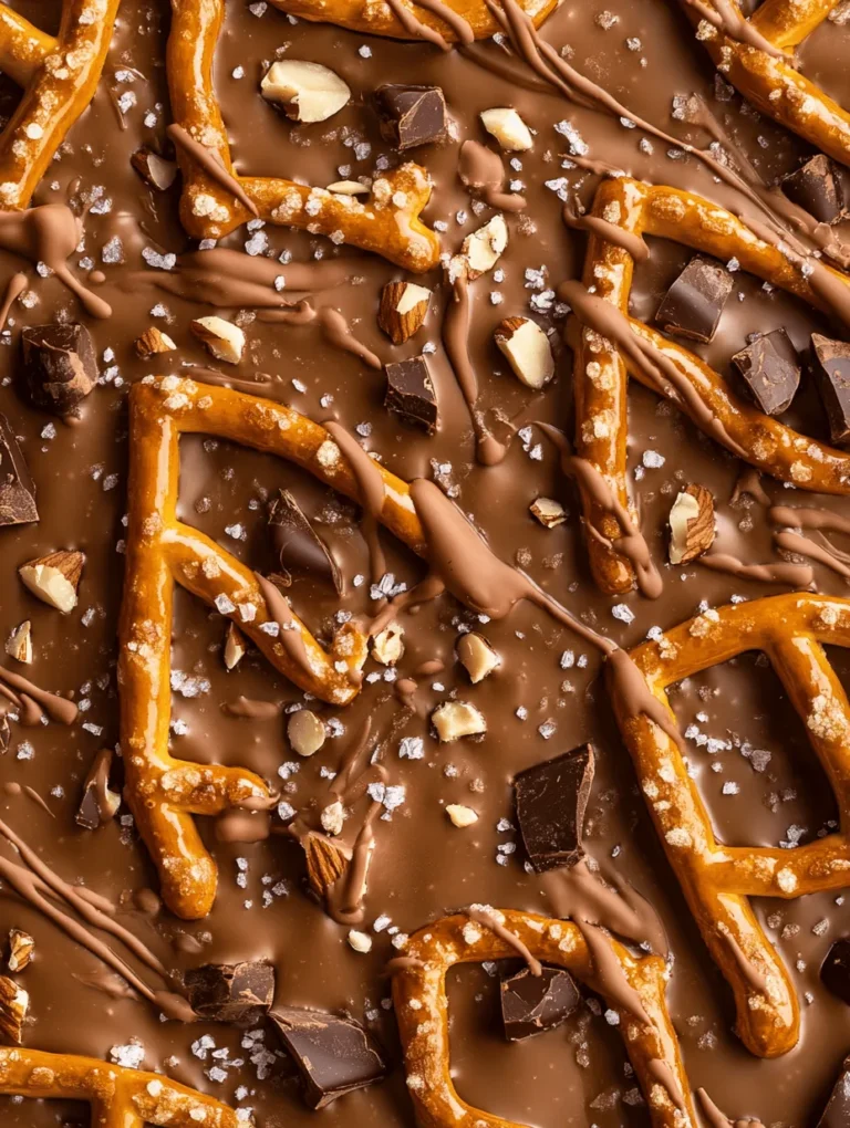 Are you looking for an indulgent snack that perfectly balances sweet and salty flavors? Look no further than this Sweet & Salty Chocolate Caramel Pretzel Bark! Imagine luscious layers of melted chocolate and gooey caramel draped over crunchy pretzels, all topped off with a sprinkle of sea salt. This bark isn't just tasty; it's visually striking as well, making it a showstopper for any gathering. Whether you’re hosting a party or simply craving a sweet treat, this recipe is sure to delight both friends and family alike!