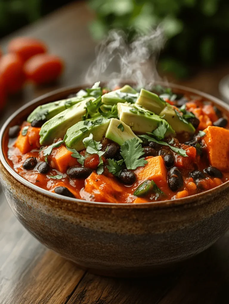 If you’re looking for a comforting and nutritious meal, this Warm & Hearty Sweet Potato and Black Bean Chili is a must-try! With its vibrant colors, rich textures, and a symphony of flavors, it's perfect for cozy evenings or meal prepping for the week ahead. Imagine the aroma of spices mingling with the sweetness of potatoes as you savor each delicious bite. This chili is not just a meal; it’s an experience that warms your soul and pleases your palate.