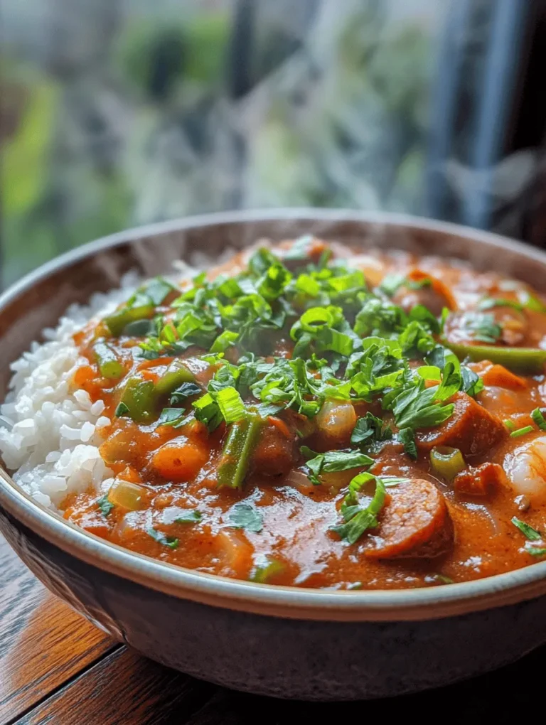 Imagine a steaming bowl of Shrimp & Sausage Gumbo, brimming with rich flavors and aromas that transport you straight to the heart of Louisiana! This traditional dish combines the ocean's bounty with savory sausage, all enveloped in a luscious roux, making it a favorite among seafood lovers and comfort food enthusiasts alike. Not only is it a dish bursting with flavor, but it also brings families together, making it a staple for gatherings and celebrations.