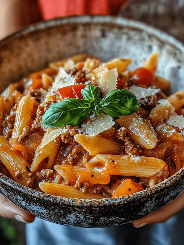 Savory Beef Pasta in Rich Tomato Sauce is a delightful dish that marries the comfort of hearty pasta with the robust flavors of a homemade tomato sauce enriched with ground beef. This recipe is perfect for those chilly evenings when you crave something warm, filling, and satisfying. Not only does it serve as a wonderful family meal, but it also allows for easy preparation, making it ideal for busy weeknights.