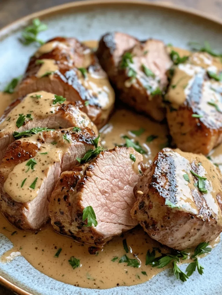 Imagine a perfectly cooked pork tenderloin, succulent and tender, drizzled with a luscious Dijon cream sauce that just melts in your mouth. This dish is more than just a meal; it's an experience! It's perfect for a special occasion or a cozy family dinner. The combination of flavors creates a memorable culinary masterpiece that will have everyone asking for seconds.