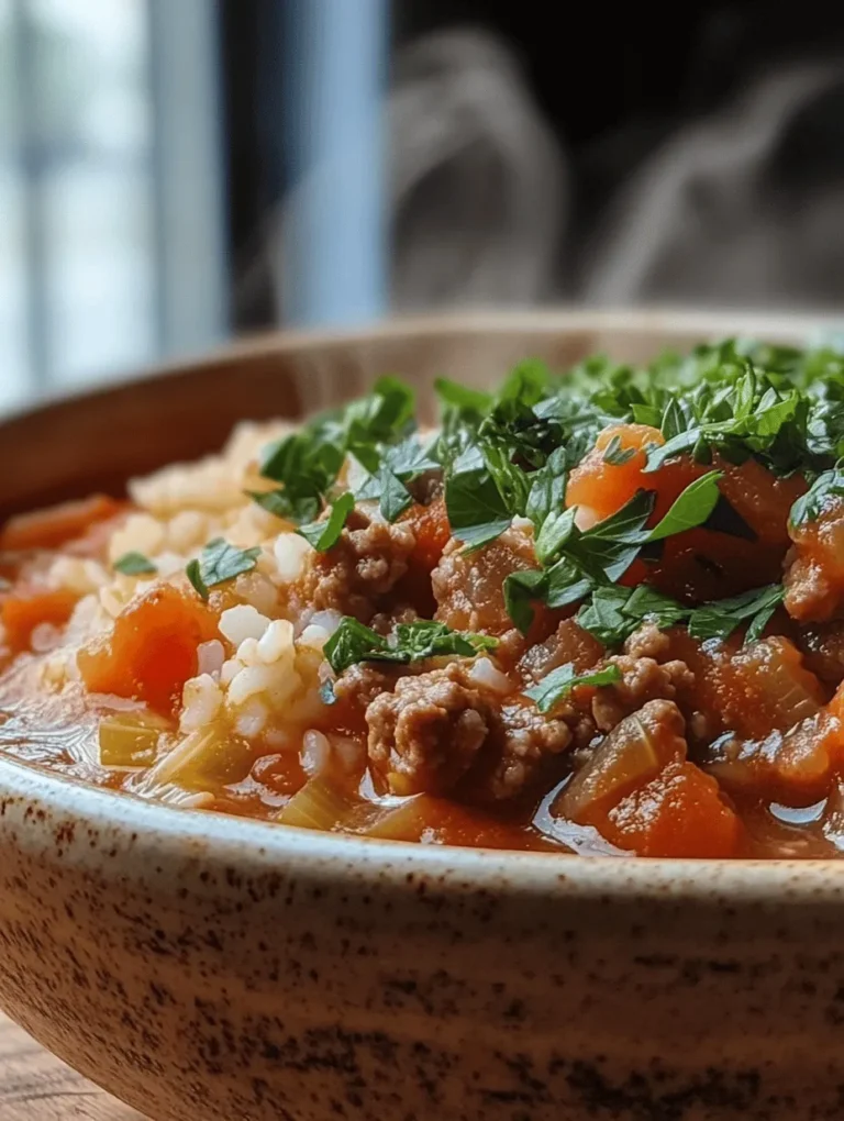 Are you on the hunt for a hearty dish that brings warmth and comfort to your dinner table? Look no further than this Cozy Cabbage Roll Soup! This heartwarming bowl of goodness is a delightful twist on traditional cabbage rolls, offering the same rich flavors in a convenient soup form. Imagine a warm bowl filled with tender cabbage, savory beef, and wholesome rice, simmered to perfection. This soup makes an ideal meal for cozy family gatherings or a chilly evening at home. Every bite is not just a treat; it’s a hug in a bowl!