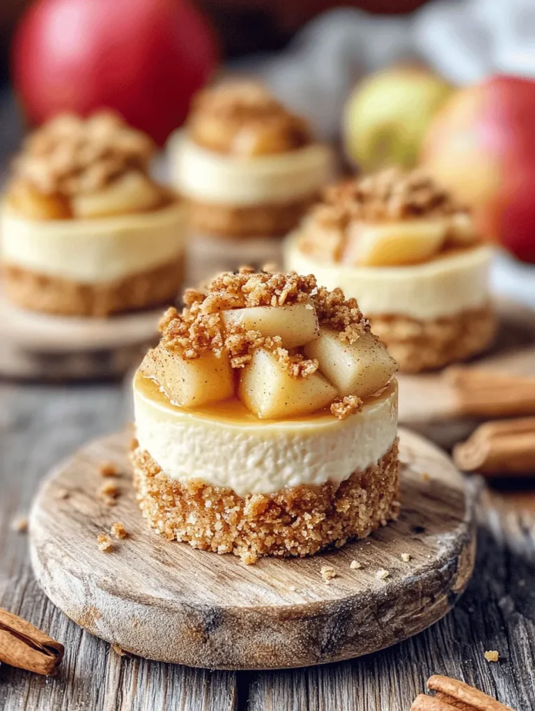 Imagine sinking your teeth into a creamy cheesecake that melts in your mouth, combined with the warm, cinnamon-spiced goodness of tender apples. That's exactly what these Apple Crisp Mini Cheesecakes offer—a delightful marriage of textures and flavors that will elevate your dessert game to new heights! Perfect for parties, family gatherings, or a cozy night in, this recipe showcases the classic flavors of apple crisp in a charming cheesecake form. Let’s dive into this deliciously unique treat that is sure to become a favorite.