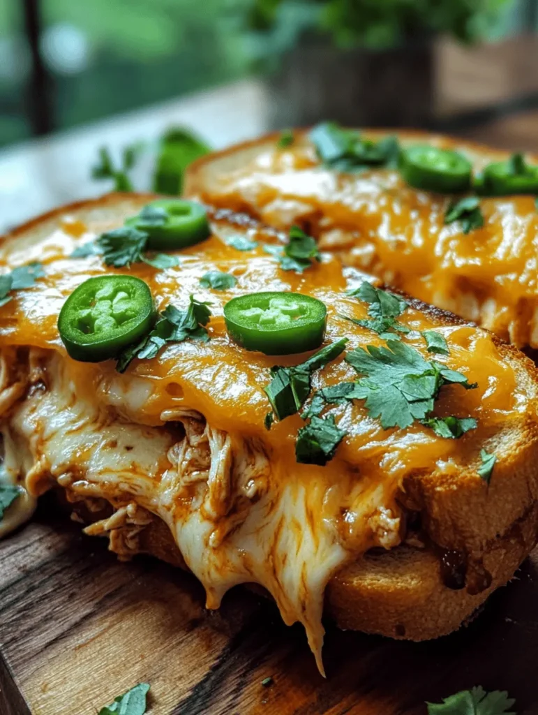 Imagine sinking your teeth into a warm, gooey grilled cheese sandwich overflowing with tender, tangy BBQ chicken and melty cheese. That’s exactly what you get with this BBQ Chicken Grilled Cheese recipe! Perfect for a quick weeknight dinner or a cozy weekend lunch, this dish combines the nostalgia of a classic grilled cheese with the bold flavors of BBQ chicken, making it an instant favorite. Whether you're hosting friends or treating yourself, this grilled cheese is sure to impress!