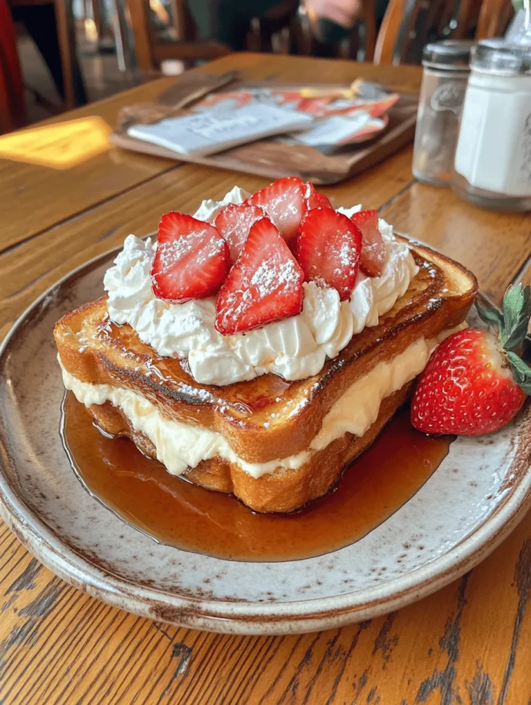 If you're looking to impress your family or guests with a decadent breakfast, look no further than this Strawberry Cheesecake Stuffed French Toast! Combining the rich and creamy goodness of cheesecake with the nostalgic comfort of French toast, this dish is the perfect way to kick start your morning. Imagine slicing into a golden-brown slice of bread, revealing a luscious strawberry cream cheese filling that oozes deliciousness. This recipe is special not just for its flavor but also for the wonderful memories it brings back of lazy brunches and special occasions.