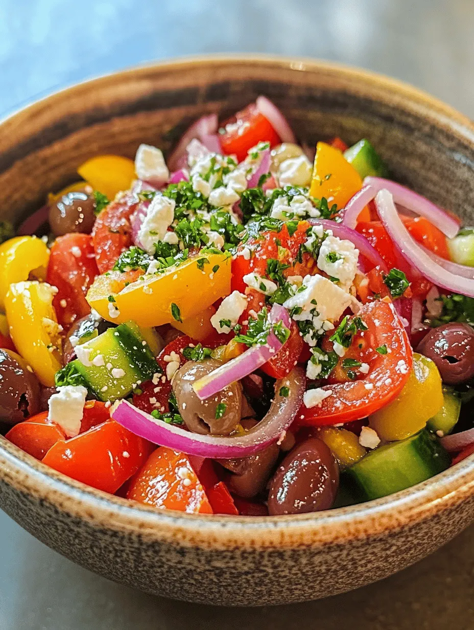 Picture a vibrant bowl of Classic Greek Salad graced with the colors of the Mediterranean! This dish is not only a feast for the eyes but also a perfect blend of fresh flavors and textures. Crisp cucumbers, juicy tomatoes, and creamy feta come together, drizzled with rich extra virgin olive oil and a splash of red wine vinegar. I remember enjoying this salad on a warm summer evening when the sun kissed the horizon, making it the perfect light meal to accompany a warm breeze. With its refreshing taste, this salad is quick to prepare and boasts a rich cultural heritage that makes it stand out in any culinary repertoire.