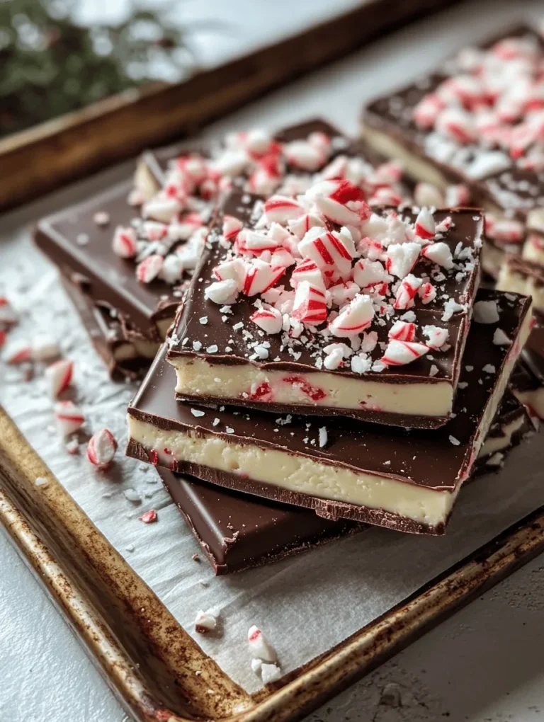 Indulging in Delightful Chocolate Peppermint Bark is like wrapping your taste buds in a cozy, sweet blanket during the holiday season. Imagine a rich, velvety dark chocolate base topped with a creamy layer of white chocolate, all infused with refreshing peppermint and adorned with a sprinkle of crushed candy canes. This festive treat not only tantalizes your taste buds but also adds a delightful holiday flair to any gathering. Whether you’re hosting a holiday party or looking for a perfect gift, this recipe is a must-try!