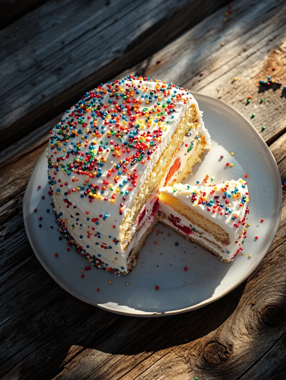 A cake that brings joy and festivity to every celebration, the Festive Birthday Joy Cake is a colorful masterpiece that combines soft, fluffy layers with rich frosting. Each slice is a celebration in itself, adorned with vibrant rainbow sprinkles that evoke happiness and nostalgia. I remember my cousin's birthday party, where this cake stole the show – its beautiful layers complemented by a burst of flavors created an unforgettable experience. Whether you’re celebrating a birthday, an anniversary, or just the joy of baking, this cake promises to be the highlight!