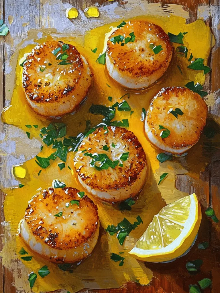 Imagine succulent scallops, perfectly seared for that beautiful golden crust, glistening under a zesty lemon butter sauce. The moment you take a bite, your taste buds are treated to a delightful combination of fresh ocean flavor and buttery richness. Pan-Seared Scallops with Lemon Butter is not just a dish; it's an experience that transforms an ordinary meal into an extraordinary occasion. Whether you're hosting a dinner party or treating yourself to a gourmet night in, this dish brings sophistication to your table.