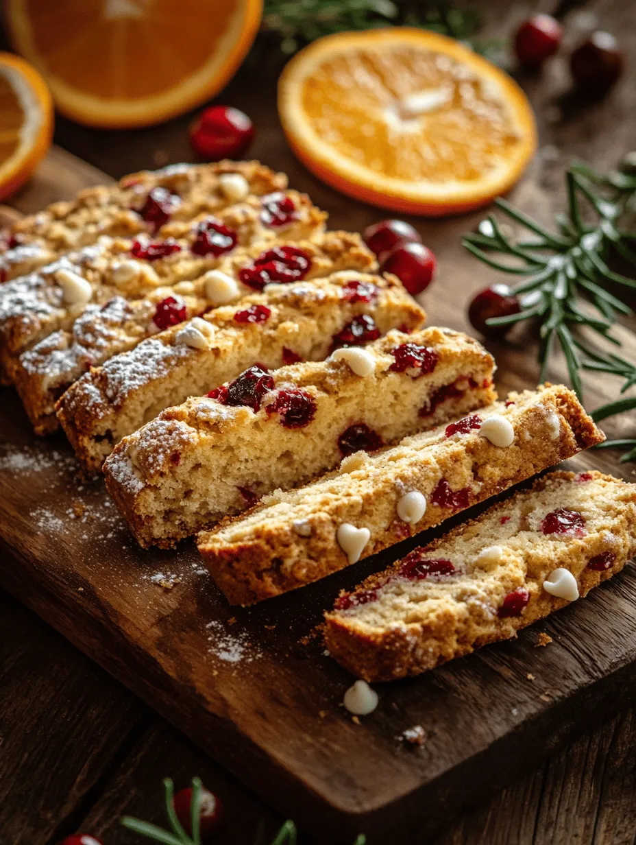 Imagine a delightful crunchy treat that combines the tartness of cranberries, the zesty aroma of fresh orange, and the rich creaminess of white chocolate. This Cranberry Orange Biscotti with White Chocolate is not just a snack; it's an experience! Perfect for enjoying with your morning coffee or as a sweet addition to your afternoon tea, these biscotti are a crowd-pleaser. Whether you have them at a holiday gathering or simply as a cozy afternoon treat, they bring a burst of sunshine to your palate.