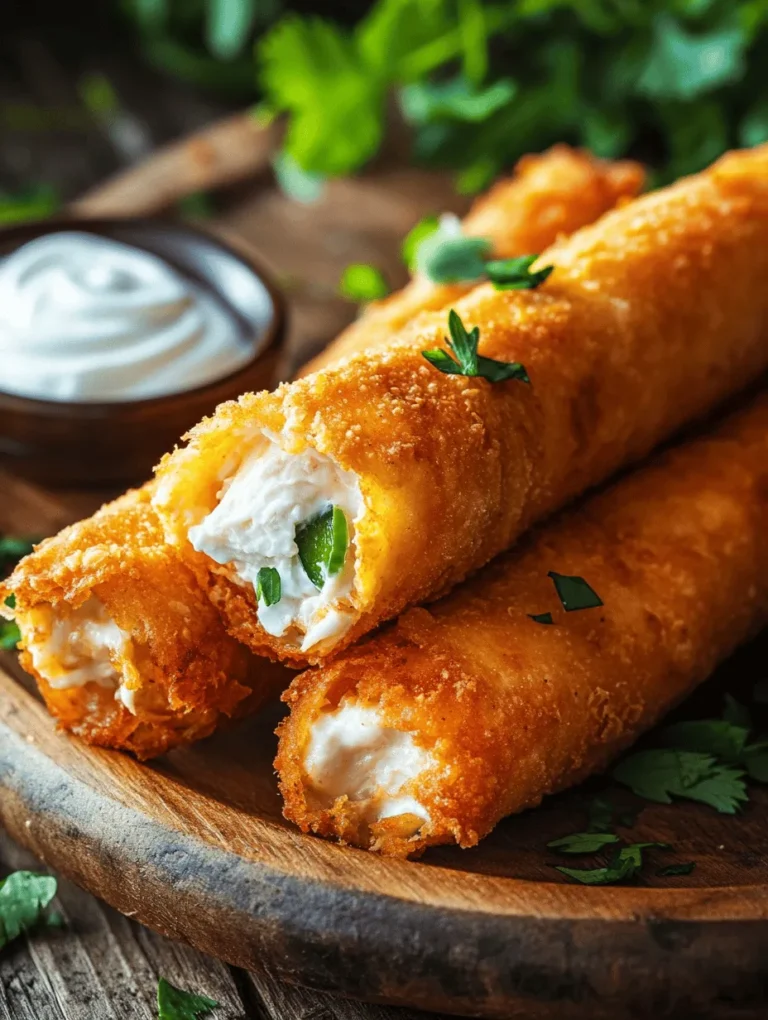 Are you ready to spice up your appetizers? These Spicy Jalapeño Cream Cheese Buffalo Chicken Taquitos are the perfect blend of creamy, spicy, and crunchy! Imagine biting into a crisp taquito, revealing a delicious blend of shredded chicken, cheese, and zesty jalapeños – it’s an explosion of flavor that’ll have everyone coming back for seconds (or thirds!). Whether you're hosting a game day party or simply craving something savory, these taquitos are sure to impress.