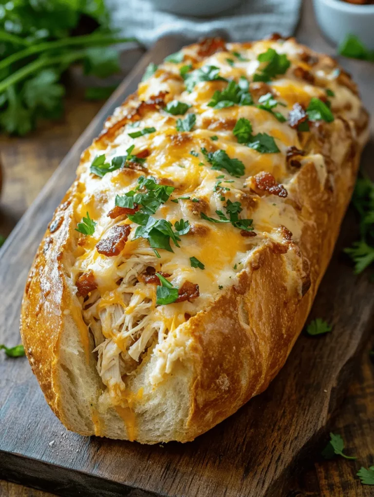 Are you ready to indulge in a dish that perfectly blends savory flavors and comforting textures? Introducing Chicken Bacon Ranch Stuffed Bread, a delightful recipe that has rapidly gained popularity among comfort food lovers. Imagine a warm, crusty loaf of bread filled to the brim with juicy chicken, crispy bacon, creamy ranch dressing, and a generous helping of cheese—doesn’t that sound irresistible?