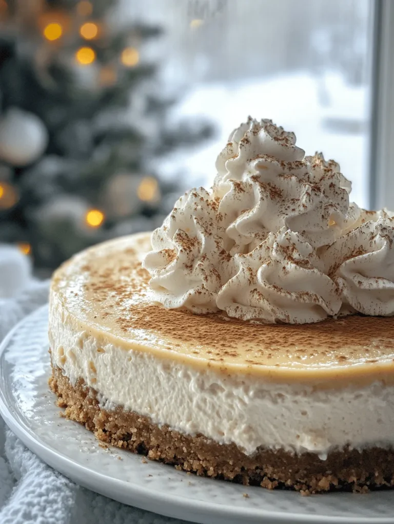 If you're dreaming of a rich, creamy dessert that captures the essence of the holiday season, look no further than Eggnog Cheesecake Delight! This indulgent cheesecake combines the festive flavors of eggnog and warm spices with a buttery graham cracker crust. It’s the perfect showstopper for holiday gatherings, impressing family and friends alike. Imagine slicing into this velvety dessert, topped with whipped cream and a sprinkle of nutmeg – each bite screams comfort and Christmas cheer. This recipe is not just a dessert; it’s a sweet celebration of the holidays!