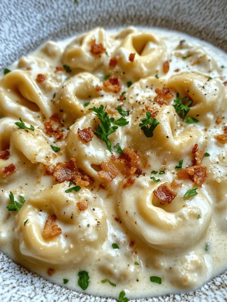 If you’re on the hunt for a creamy Alfredo tortellini dish that screams comfort, look no further! This delightful recipe combines rich, velvety sauce with cheese-filled tortellini and crispy bacon crumbles, creating a plate of pure indulgence. Whenever I make this dish for family gatherings or cozy nights in, it's always met with smiles and satisfied murmurs. Trust me, no one can resist its creamy goodness!