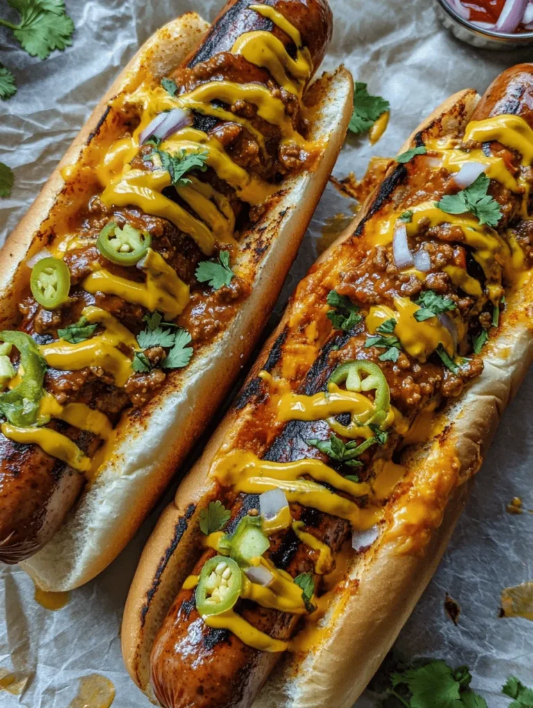 Nothing screams game day quite like Touchdown Chili Cheese Dogs! This delightful dish combines the beloved flavors of grilled hot dogs topped with rich chili and gooey cheddar cheese, making it the perfect centerpiece for any sports celebration or backyard BBQ. Picture this: a perfectly grilled sausage nestled in a soft bun, smothered in flavorful chili, and finished off with melted cheese and your favorite toppings. It’s a dish that'll win over any crowd!