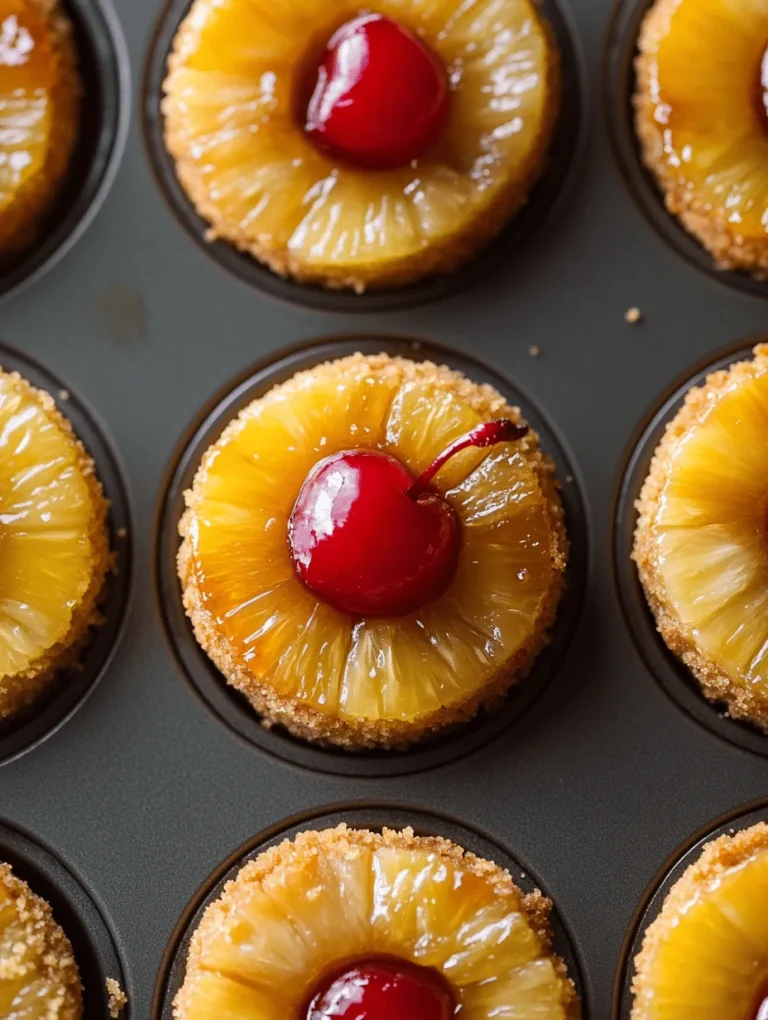 Indulge your senses with these delightful Mini Pineapple Upside-Down Cheesecakes. Overflowing with tropical flavors and a creamy texture, this recipe transforms the classic dessert into individual servings that are perfect for parties or an afternoon treat. If you've ever been captivated by the combination of sweet pineapple, rich cream cheese, and buttery crust, your taste buds are about to dance with joy! These mini cheesecakes are not just visually enticing but also bring a touch of nostalgia, reminiscent of summer picnics and family gatherings.