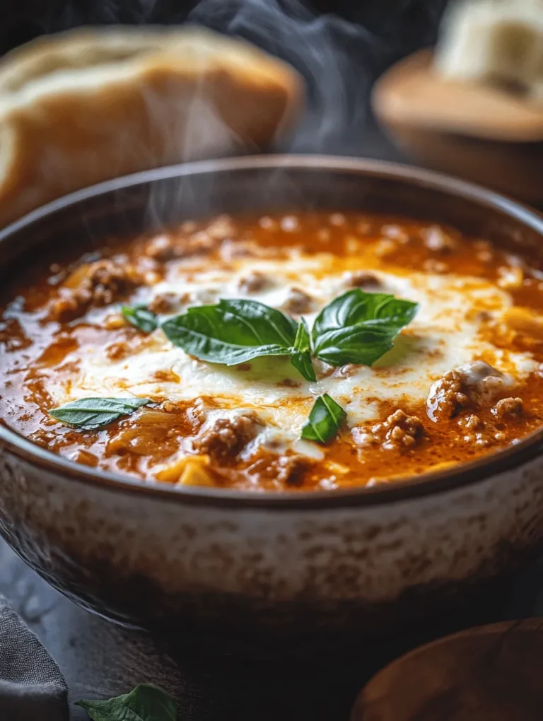 Craving a bowl of something hearty and satisfying? Look no further than Lasagna Soup! This delightful dish captures all the classic flavors of lasagna with the convenience of a soup. Imagine a simmering pot filled with tender lasagna noodles, rich beef, and a creamy cheese layer melting into savory tomato broth. It’s a cozy meal perfect for any night of the week and a wonderful way to bring family together around the table. This recipe turns hearty lasagna into a bowl of comfort, and trust me, once you serve it, there won’t be any leftovers!