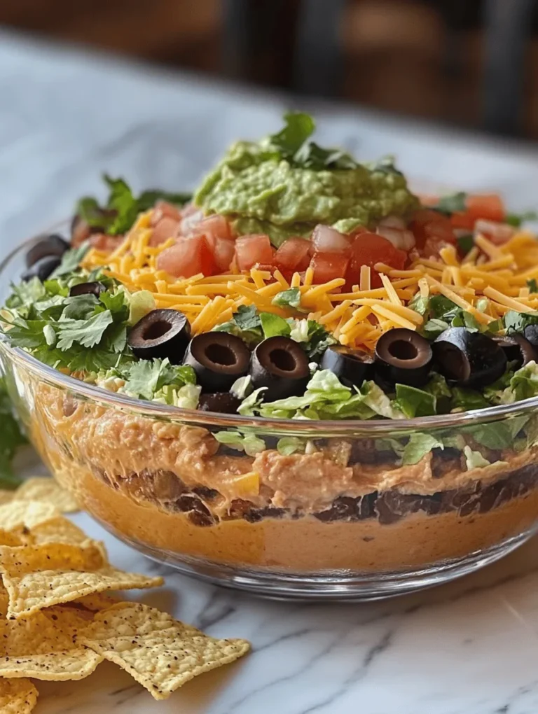 Calling all party lovers and dip enthusiasts! This Seven-Layer Mexican Dip is a showstopper that will brighten up any get-together, whether it's a game day celebration or a casual gathering with friends. Picture layers of creamy guacamole, savory beans, zesty salsa, and melted cheese all beautifully stacked in a clear dish, inviting you to dive right in! This dip is beloved for its vibrant colors, rich flavors, and easy-to-follow steps that make it a hit with everyone.